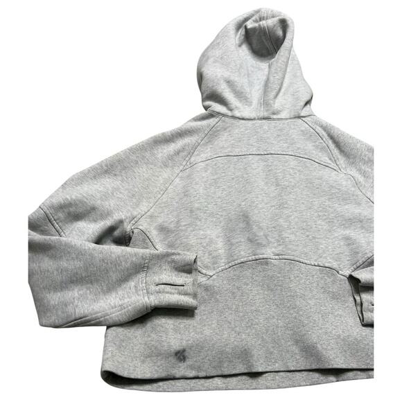 Lululemon Oversized 1/2 Zip Cropped Scuba Hoodie in Gray - size M/L - Picture 8 of 10